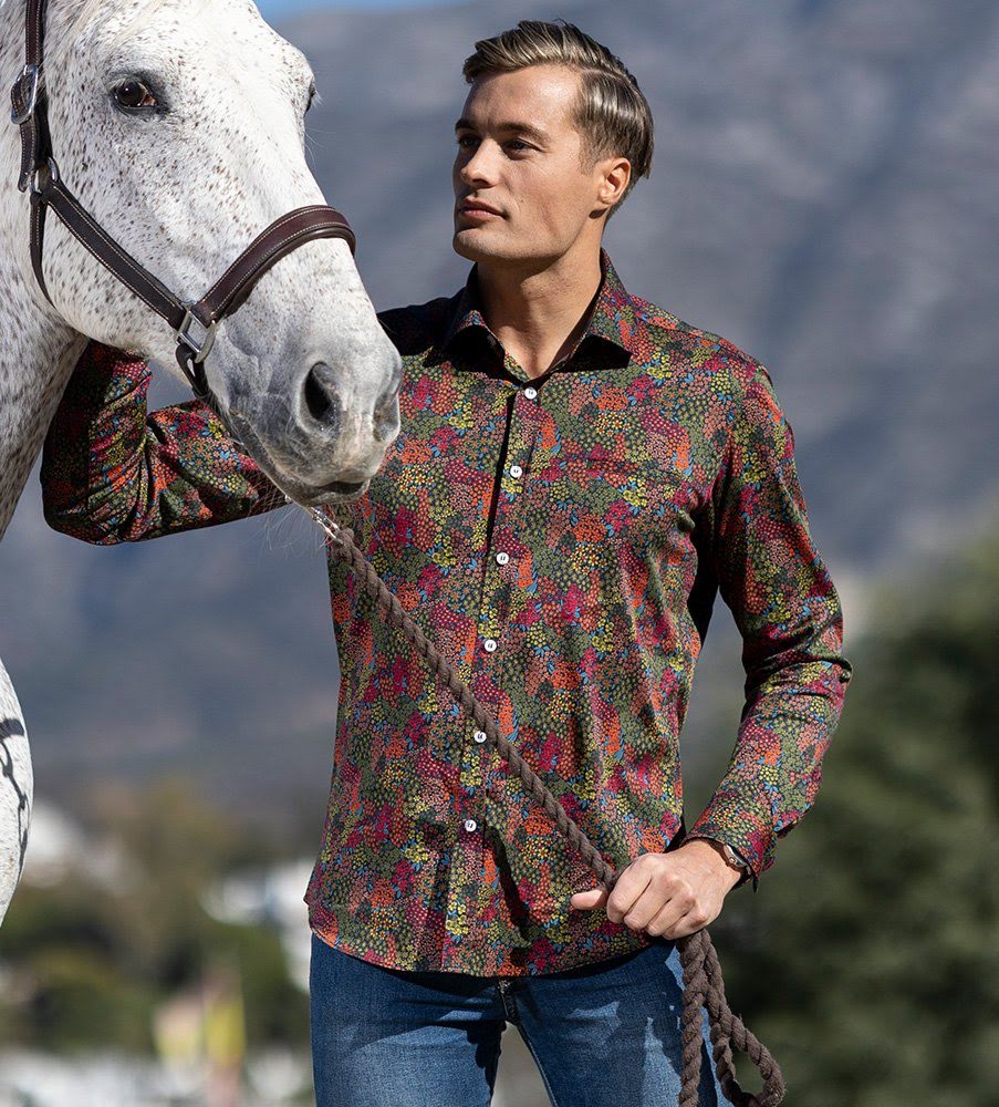 Mönstrad skjorta herr