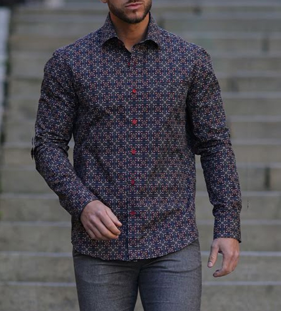 Mönstrad skjorta julskjorta Mönstrad skjorta julskjorta