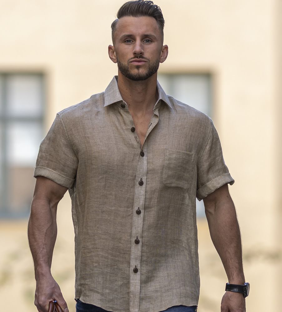 beige linneskjorta beige linneskjorta