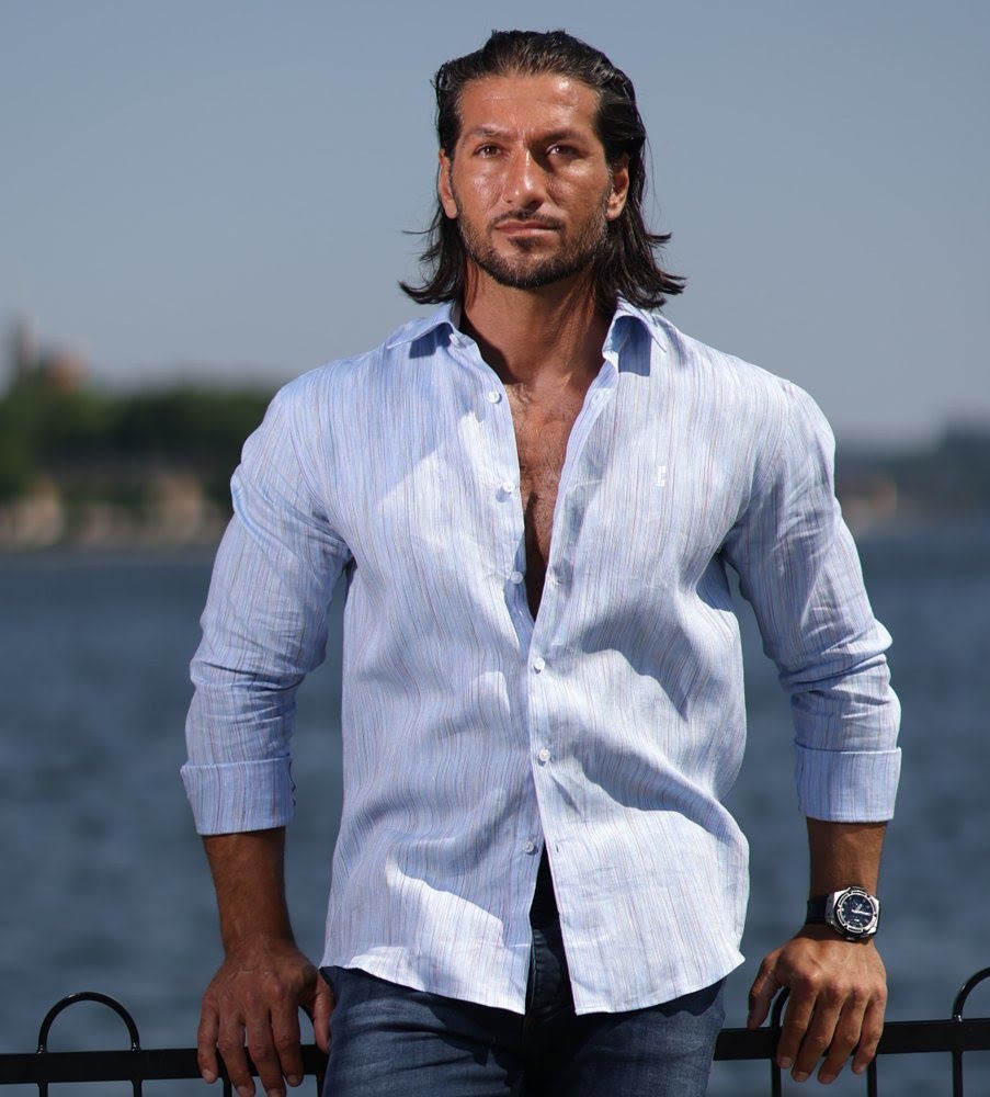 linneskjorta blå linneskjorta blå