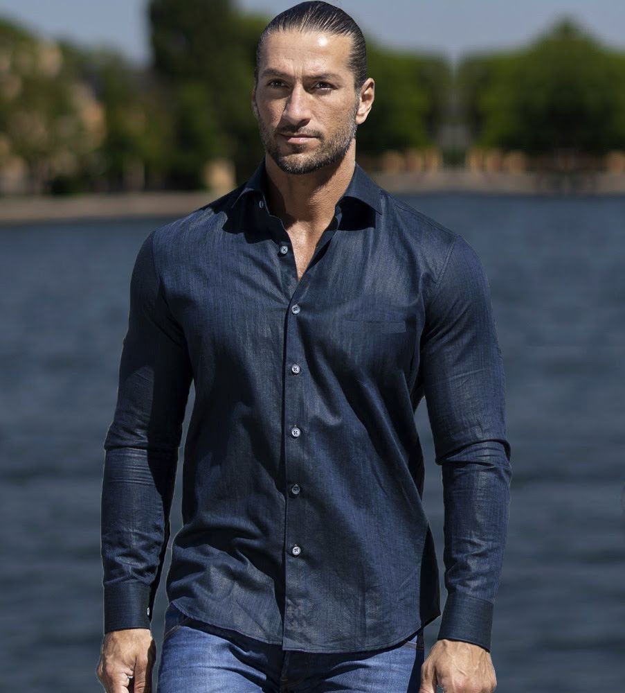 linneskjorta mörkblå linneskjorta navy