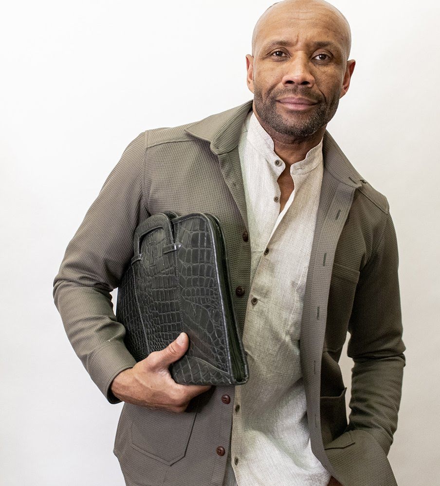 Linneskjorta med mandarinkrage